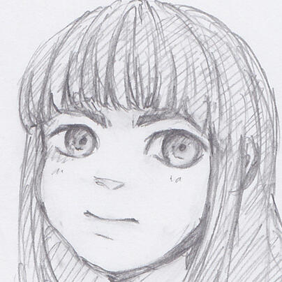 sketch of a girl's eyes